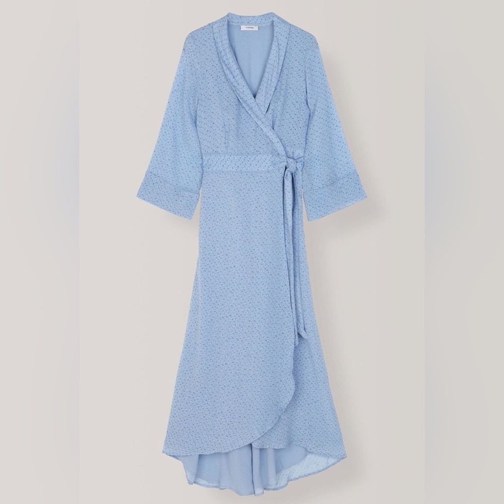 GANNI Georgette Wrap midi dress